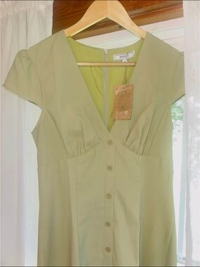 RIHOAS Olive Green Midi Dress